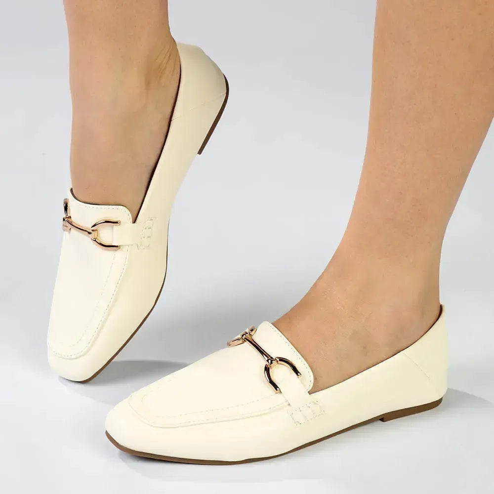 Madison Olga Trimmed Loafer - Off White