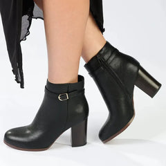 Madison Ombretta Block Heel Ankle Boot - Black