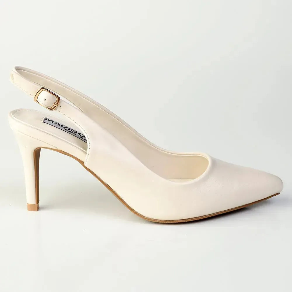 Madison Orsaline Plain Stiletto Slingback - Off White