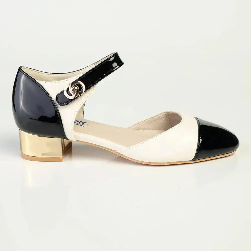 Madison Ottoline 2 Low Block Heel - Off White/Black
