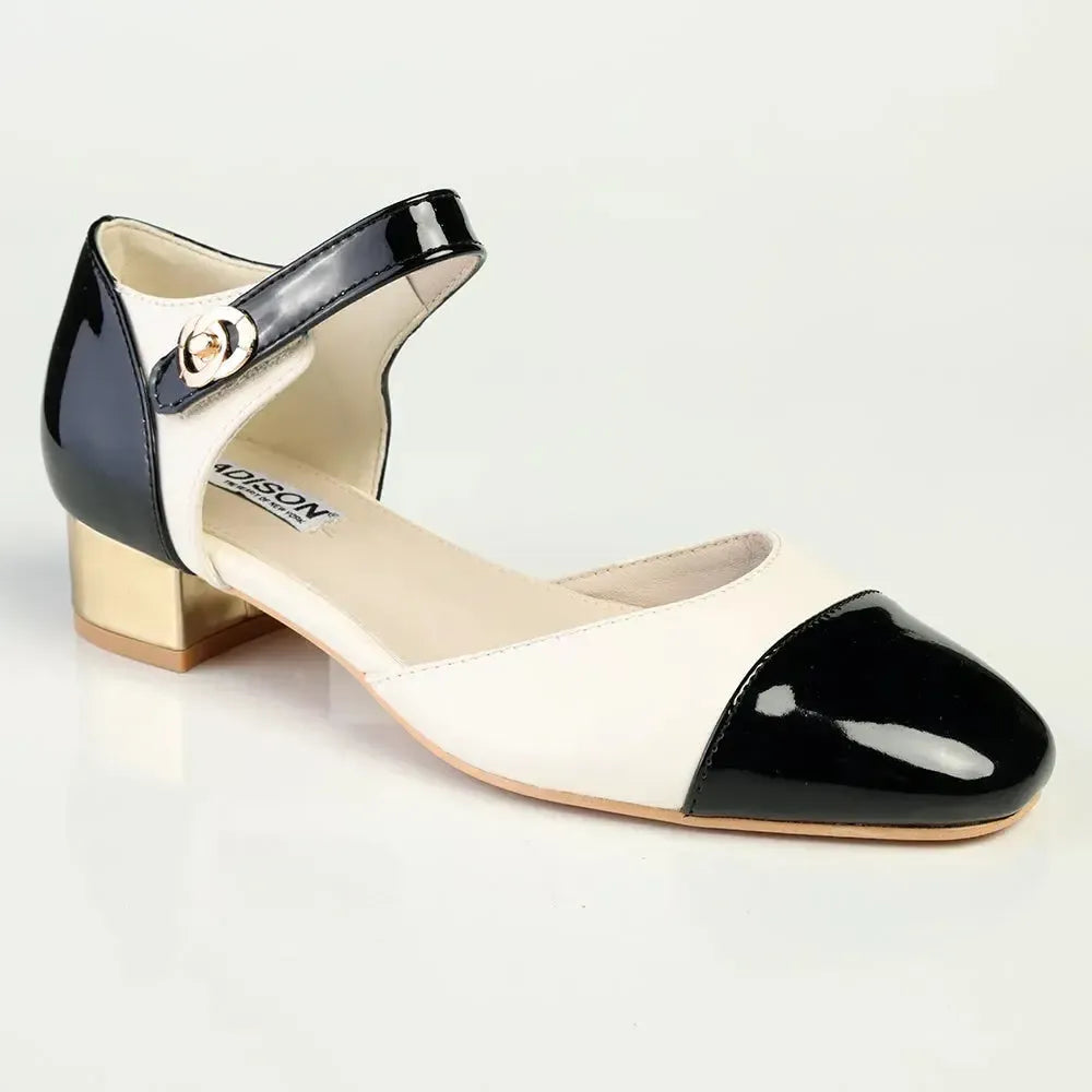 Madison Ottoline 2 Low Block Heel - Off White/Black