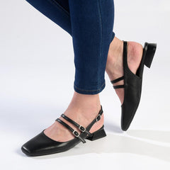 Madison Paisley Low Block Heel - Black