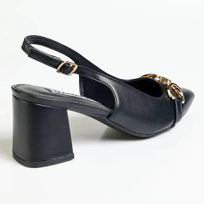 Madison Palmer Block Heel - Black
