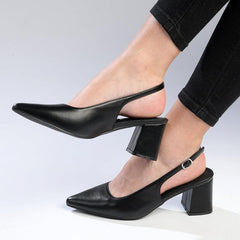 Madison Palmer Slingback Low Block Heel Court - Black