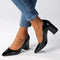 Madison Patricia Block Heel- Black Patent