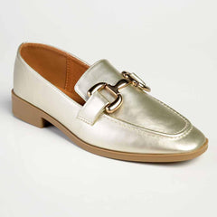 Madison Polly 3 - Gold Metal Trim Loafer - Champagne