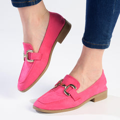 Madison Polly 3 - Gold Metal Trim Loafer - Fuschia