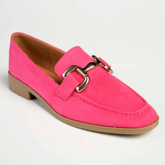 Madison Polly 3 - Gold Metal Trim Loafer - Fuschia