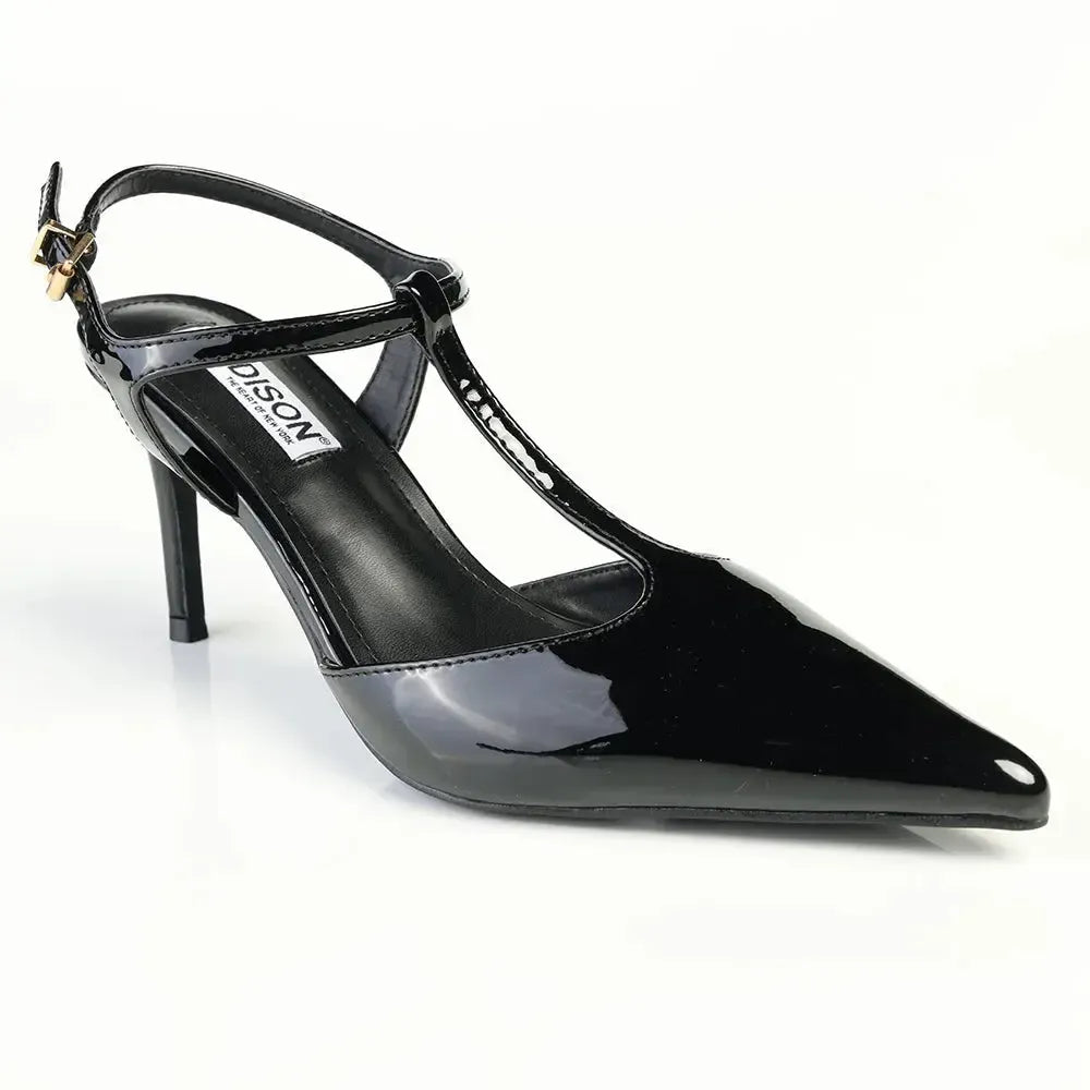 Madison Quincy Closed Toe Slingback Stiletto - Black