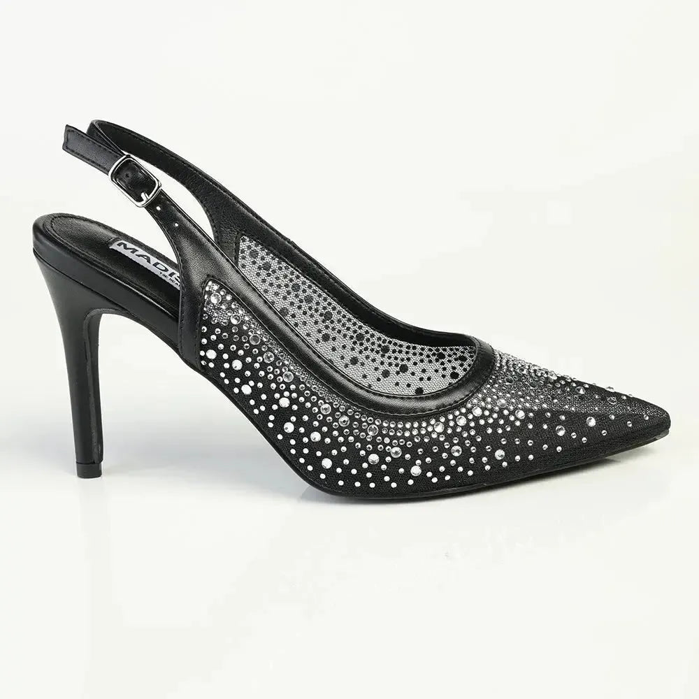 Madison Quinn Closed Toe Slingback Diamond - Black
