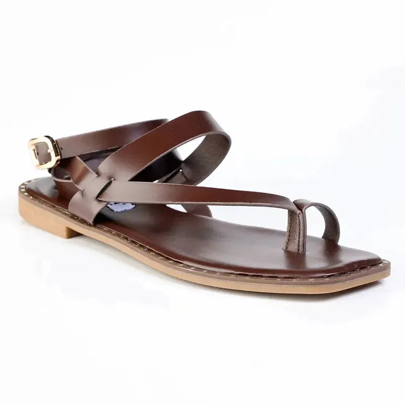 Madison Toe Loop Sandal - Brown