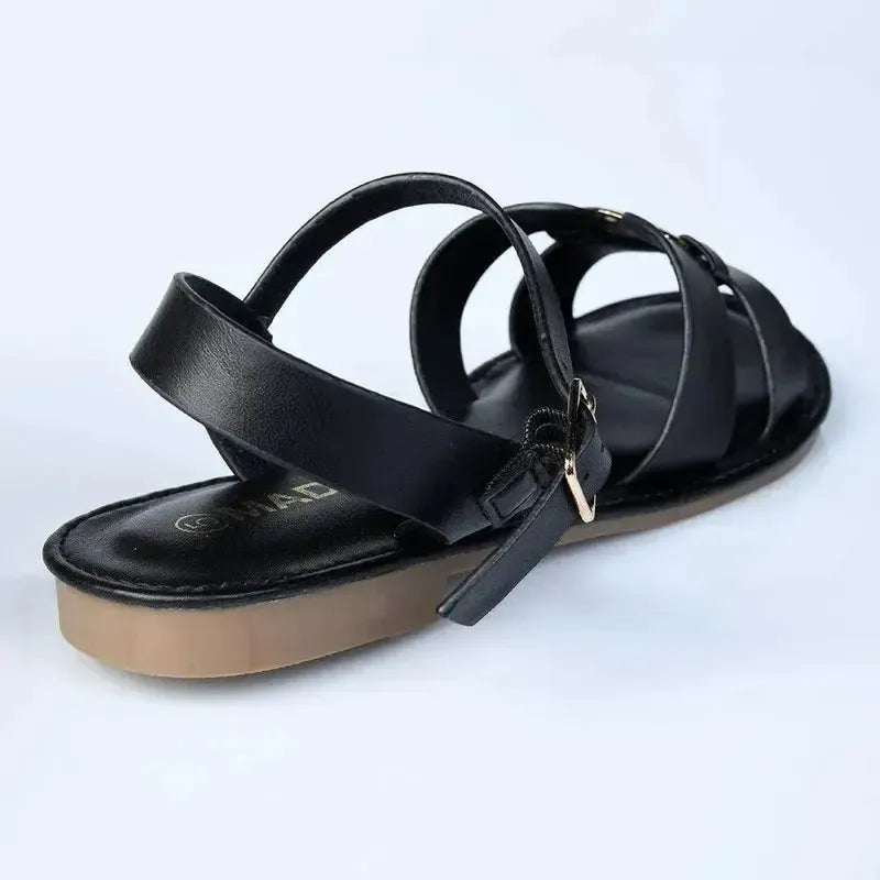 Madison Trim halter Strap Sandal - Black