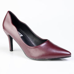 Madison Scalloped Penny Court - Burgundy