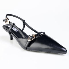 Madison Nadine Fancy Kitten Heel - Black