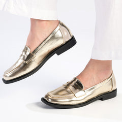 Madison Bliss 3 Loafer With Saddle - Champagne Gold