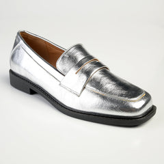 Madison Bliss 3 Loafer With Saddle - Silver