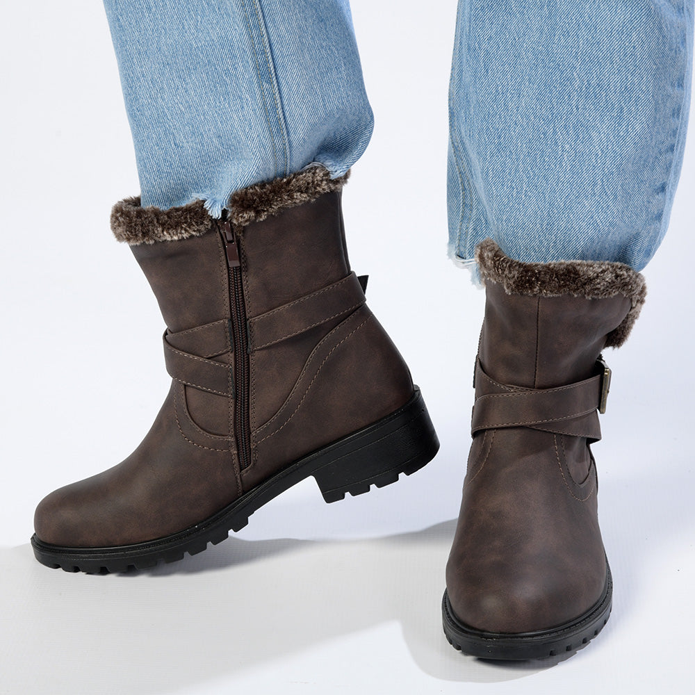 Faith brown leather boots best sale