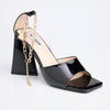 Madison Addison Ankle Chain Sandals - Black-Madison Heart of New York-Buy shoes online