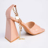 Madison Addison Ankle Chain Sandals - Nude-Madison Heart of New York-Buy shoes online