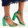 Madison Adriana Block Heel Sandals - Green-Madison Heart of New York-Buy shoes online