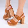 Madison Alexis Block Heel Sandal - Tan-Madison Heart of New York-Buy shoes online