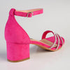 Madison Alice 3 Diamond Strap Block Heel - Fuschia-Madison Heart of New York-Buy shoes online