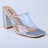 Madison Amanda Block Heel Sandals - Blue/Silver-Madison Heart of New York-Buy shoes online