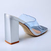 Madison Amanda Block Heel Sandals - Blue/Silver-Madison Heart of New York-Buy shoes online