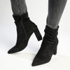 Madison Andi Rouched Block Heel Ankle Boot - Black-Madison Heart of New York-Buy shoes online