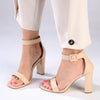 Madison Angelique Classic Block Heel Sandal - Nude-Madison Heart of New York-Buy shoes online