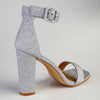 Madison Angelique Classic Block Heel Sandal - Silver-Madison Heart of New York-Buy shoes online