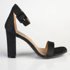 Madison Angelique Classic Block Heel Shimmer Sandal - Black-Madison Heart of New York-Buy shoes online