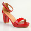 Madison Angie Closed Back Patent Platform Sandals - Red-Madison Heart of New York-Buy shoes online