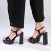 Madison Aubrey Block Heel Sandal - Black-Madison Heart of New York-Buy shoes online
