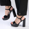 Madison Aubrey Block Heel Sandal - Black-Madison Heart of New York-Buy shoes online