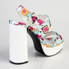 Madison Aurora Block Heel Sandal - White Multi-Madison Heart of New York-Buy shoes online