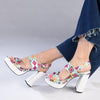 Madison Aurora Block Heel Sandal - White Multi-Madison Heart of New York-Buy shoes online