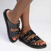 Madison Ayla Double Strap Sandals - Black-Madison Heart of New York-Buy shoes online