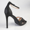 Madison Azaria Cross Over Platform Sandal - Black-Madison Heart of New York-Buy shoes online