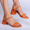 Madison Bessie Quilted Low Block Sandal - Orange-Madison Heart of New York-Buy shoes online