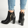 Madison Buzby Block Heel Ankle Boot - Black-Madison Heart of New York-Buy shoes online