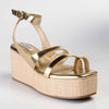 Madison Cara Strappy Wedge Sandal - White Gold-Madison Heart of New York-Buy shoes online