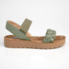 Madison Carly Plaited Vamp Strap Sandals - Olive-Madison Heart of New York-Buy shoes online