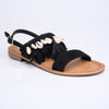 Madison Carter Fringe Sandals - Black-Madison Heart of New York-Buy shoes online