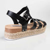 Madison Casablanca Strappy Espadrille Wedge Sandal - Black-Madison Heart of New York-Buy shoes online