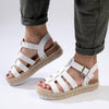 Madison Casablanca Strappy Espadrille Wedge Sandal - White-Madison Heart of New York-Buy shoes online