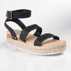 Madison Cassie Double Strap Espadrille Sandals - Black-Madison Heart of New York-Buy shoes online