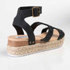 Madison Cassie Double Strap Espadrille Sandals - Black-Madison Heart of New York-Buy shoes online