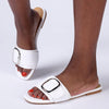 Madison Caylee Big Buckle Sandal - White-Madison Heart of New York-Buy shoes online