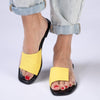 Madison Cecelia Vinyl Fashion Sandal- Yellow/Clear-Madison Heart of New York-Buy shoes online